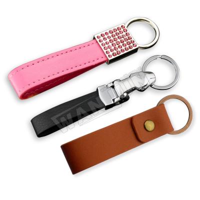 China Wholesale Custom Metal Leather and Leather Key Ring Leather Keychain Llaveros En Cuero for sale