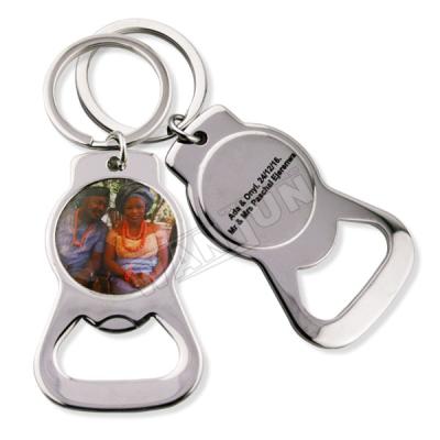 China Custom Brand Opener Custom Bottle Print Logo Keychain Metal Beer Opener Epoxy With Cmyk Printing Epoxy Coat for sale