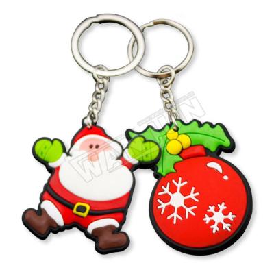 China Eco-friendly Soft 3d 2d Christmas Soft Pvc Key Ring Custom Key Chain With Custom Shaped Logo for sale