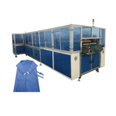 China High Production Efficiency Ultrasonic Nonwoven Protective Clothing Surgical Gown Making Machine 20-30 Full Automatic Disposable Production Capacity DEHENG for sale