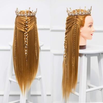 China Long Straight Synthetic Hair Mannequin Head, Blonde Hairdressing Hair Mannequin Wig Head For Sale for sale