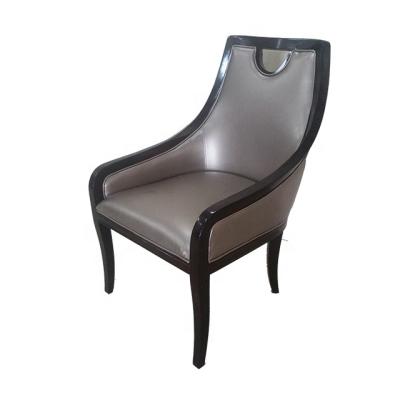 China (Height)Adjustable Modern Hotel Gray PU Leather Upholstery Dining Armchair For Dining Room for sale