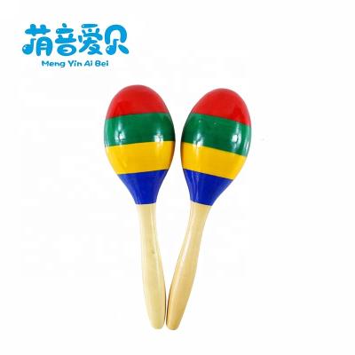 China 2020 New Musical Toy Wooden Musical Instruments Toys Custom Hand Shaker Maracas for sale