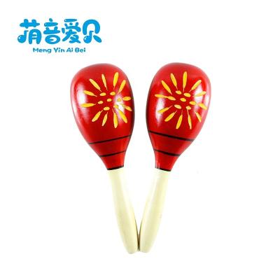 China Wholesale Musical Toy Children Musical Percussion Instrument Wooden Maracas for sale