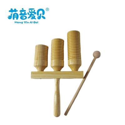 China Wooden Agogo Block Agogo Block Percussionl Instruments Wooden Tone Block Musical Instrument Kids Toys 3 Tone Agogo Tone Block for sale