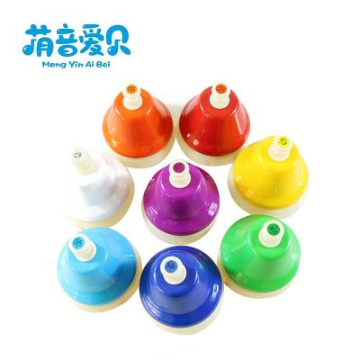 China Toy Wholesale Desktop Musical Instrument Educational Percussion Plastic Bell Set Rainbow Music Bells for sale