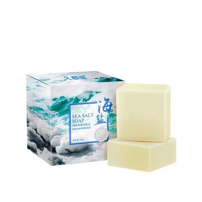 China Basic Cleansing Sea Salt Essential Natural Organic Whitening Soap 100g Handmade Goat Oil Milk Soap For Remove Skin Acne Deep Cleansing Face Care for sale