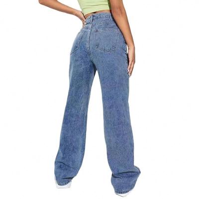 China High Waist Denim Flare Tassel Jeans Pants Ladies Wide Leg Hole QUICK DRY Skinny Jeans Women for sale