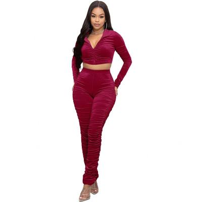 China 2021 Fashion Breathable Elastic Casual Women Pit Strip Sling Tube Summer Hot Selling Women's Sexy Two-piece Suit Outfit Flare Pant Suit for sale