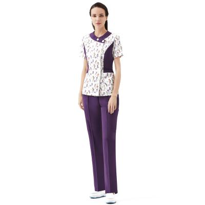 China Hospital Customized Short Sleeve Print And Antistatic Scrubs Suits Nurse Uniforms In Hospital for sale