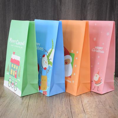 China Custom Christmas Santa Claus Bread Burger Baking Paper Bag Recyclable With Your Own Logo for sale