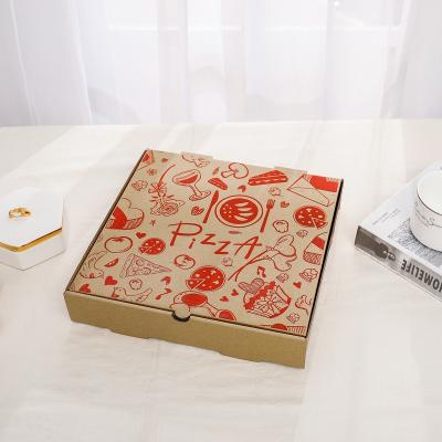 China Food Grade Biodegradable Flute Corrugated Size Caja Para Pizza Design Cardboard Cardboard Custom Printed Pizza Box for sale