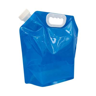 China Good Quality 5 Liter Portable Folding Moisture Proof Water Bag Packing Plastic Liquid Bag With Spout for sale