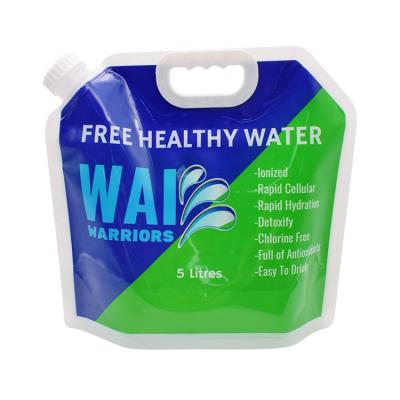 China Outdoor Safety Plastic Water Bag 5L Bpa Free Foldable Alkaline Water Bottle Bag for sale