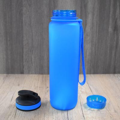 China CLASSIC logo 1l tritan bpa free portable gym sport blue water bottle for sale