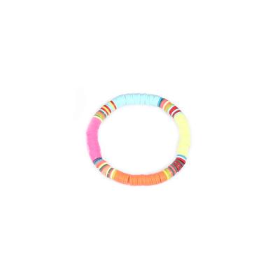 China Fashion Summer Women Bracelet Beach Gold Shell Elastic Rainbow Color Beaded Bohemian Bracelet CLASSIC for sale