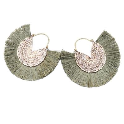 China Environmentally Friendly National Style Fashion Accessories Bohemia Tassel Helix-shaped Hollow Earring for sale