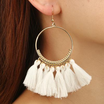 China Environmental Friendly Women Fashion Bohemian Earrings Long Tassel Fringe Boho Dangle Earring Jewelry for sale