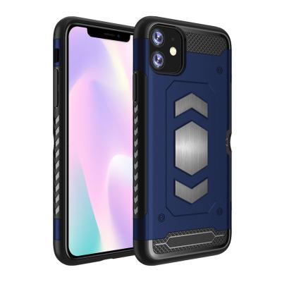 China PU+PC 2 in 1 Hybrid Smart Card Slot Case For iPhone 11 Pro 11 Pro 11 Pro Max Back Cover Car Mount Holder Case for sale