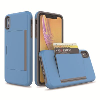 China Dual Layer 3 Cards Could Insert Card Slot Case For iPhone XS XR XS Max for sale