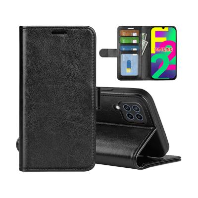 China Shockproof Crazy Horse Leather Flip Wallet Case For Samsung Galaxy F22 Card Slot Cover For Samsung Galaxy M22 for sale