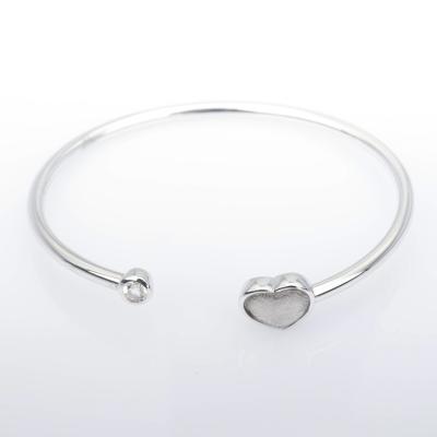 China Hard Made In China Top Quality 925 Silver Heart Charm Bracelets For Women for sale