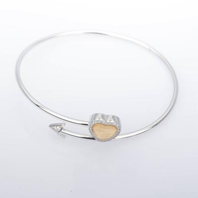 China Good Quality Cupid's Arrow Heart Sterling Silver 925 Jewelry Hard Hot Selling Bracelet for sale