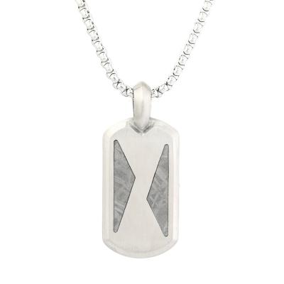 China Hard Meteorite Stainless Steel Necklace Pendant Dogtag Pendant For Men for sale