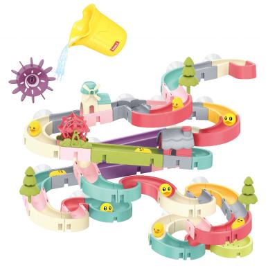 China Plastic Construction Toy 86pcs Shapes Connecting Railway Toys Bath Set Baby Blocks Toys for sale