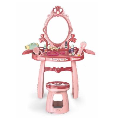 China Toy Role Play Set Preschool Pretend Toy Dressing Table Music and Girls Toys Light Plastic Beauty Set for sale