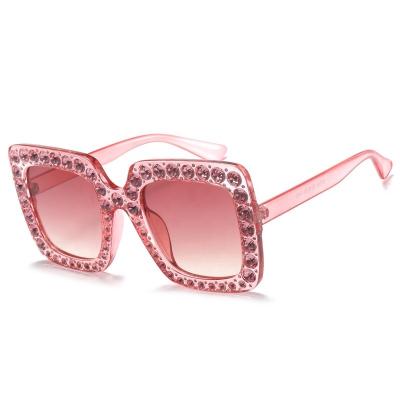 China 2019 High Quality Hot Selling Big Square Eyewear Women Sunglasses Diamond Sun Glasses Fashion UV400 Sunglasses for sale