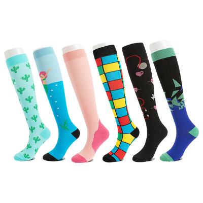 China Breathable Sports Cartoon Anti-fatigue Relief Pain Caregiver Autumn Winter Compression Socks for sale