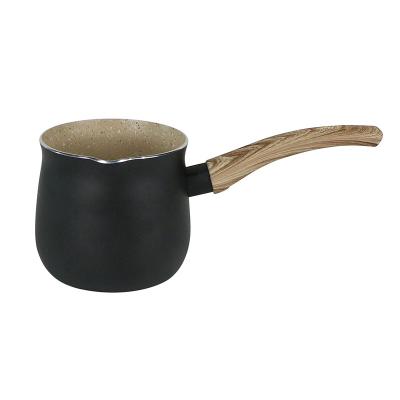 Cina Hote Sale Sustainable Arabic Camp Tea Coffee Ceramic Aluminum Pot With Wooden Handle in vendita