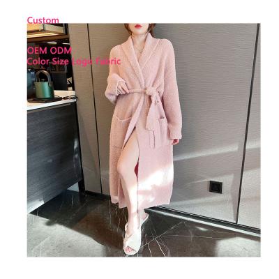 China Wholesale Custom QUICK DRY Luxury Hotel Home Bathrobe Winter Fleece Unisex Plush Pajamas Plus Size Sleepwear For Women Thick Bathrobes for sale