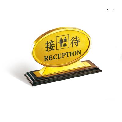 China Factory Direct Selling Lobby Stainless Steel Luxury Sign Office Desk Nameplate Reception Condom for sale