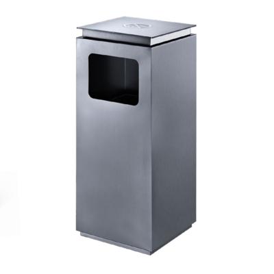 China Sustainable Outdoor Standing Elevator Square Hotel Lobby Stainless Steel Public Recycling Trash Can for sale