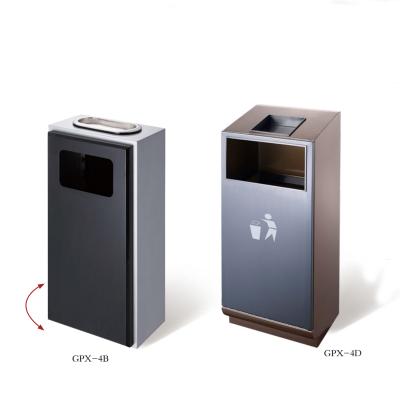 China Sustainable Anti-fingerprint Trash Can In Hotel Lobby Stainless Steel Stand Thickened Recycling Trash Can for sale