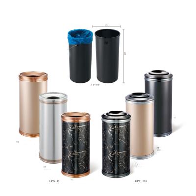 China Sustainable Hotel Garbage Classification Stainless Steel Outdoor Commercial Vertical Recycling Trash Can for sale