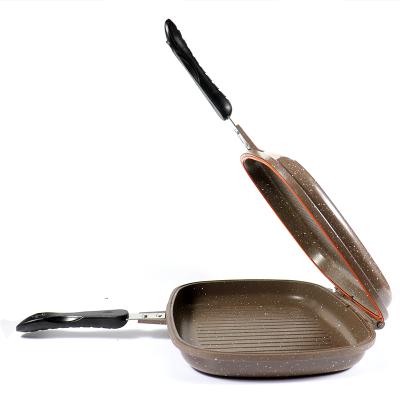 China Sustainable Cast Aluminum Double Sided Frying Pan for sale