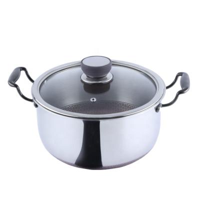 China Sustainable Cookware 3ply Stainless Steel Pot 20cm Nonstick Cooking Soup And Stock Pots for sale