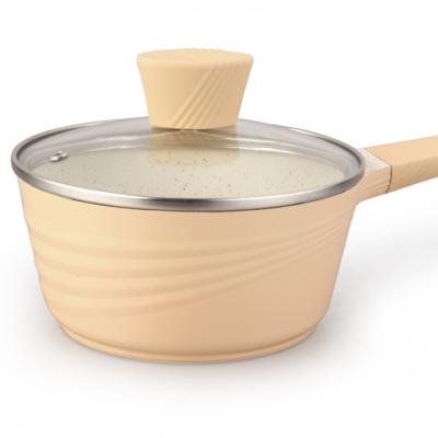 China Sustainable Aluminum Soup Pot Medical Stone Cookware Nonstick Set for sale