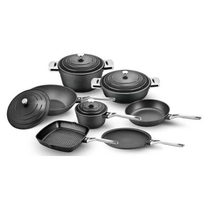 China Viable Boiling Pot Cookware Set Non Large Logo Kitchen Outdoor Room Food Stick Soup Pot Type for sale