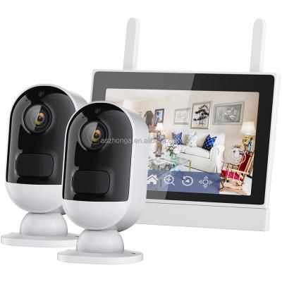 중국 2/4CH NIGHT VISION Security Home Surveillance CCTV Battery Camera 3MP WiFi Mini Smart Wireless Ip Network 7 Inch LCD Monitor Nvr Kit 판매용