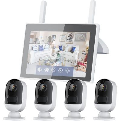 中国 4CH NIGHT VISION Security Home Surveillance CCTV Battery Camera 3MP WiFi System Mini Smart Wireless Ip Network 7 Inch LCD Monitor Nvr kit 販売のため