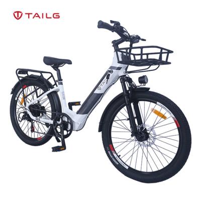 China Aluminum alloy 24 inch tire 7speed 350W electric lady city bike with lithium battery for sale