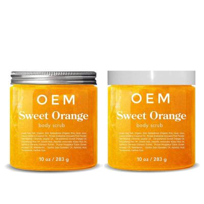 China Natural Exfoliating Exfoliator Oi Sugar Body Scrub Private Label Sweet Orange For Women for sale