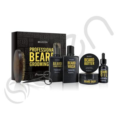 China Salon Custom Beard Grooming Kit Box MOQ50 Private Label Beard Care Gift Set Beard Grooming Kit for sale