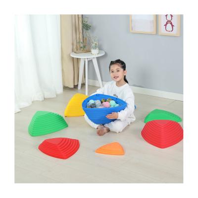 China 11 Pcs Plastic Kids Indoor Sensory Balance Training Equipment Set Gymnastic Balancing Progress Stones Set For Kids for sale