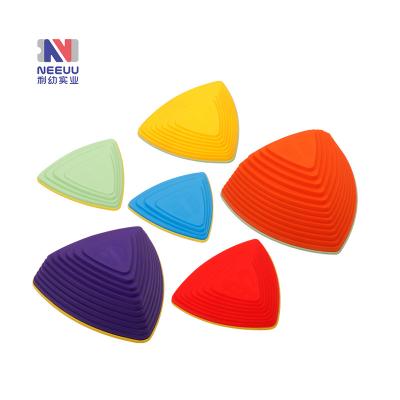 China Balance Plastic Multicolor Progress Stones For Kids 6 PackColorful River Stone Exercise Blocks For Sensory Exercising And Coordinating Toy for sale