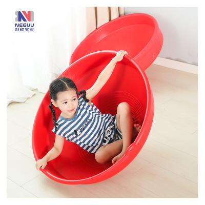 China 2022 Kindergarten Plastic Kid Sensory Training Equipment 360 Degree Rotating Disc Tumbler Balance Gyro Chair Toys Great For Kids for sale